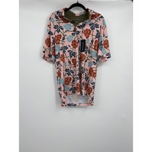 Good Good Golf Pink Canyon Polo Shirt Floral Print Short Sleeve Men's Small